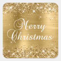 Glittrande guld folie God Jul
