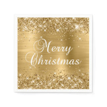 Glittrande guld folie God Jul