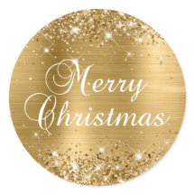 Glittrande guld folie God Jul