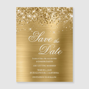 Glittrande guld folie Spara datum