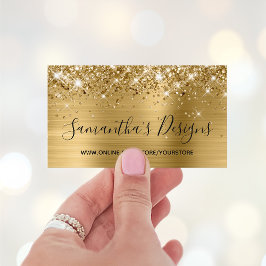 Glittrande guld folie webbutik visitkort