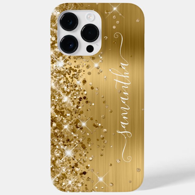 Glittrande Guld Glam Modern Flickaktig Signatur (Baksida)
