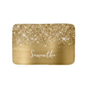 Glittrande Guld Glam Namn Badrumsmatta