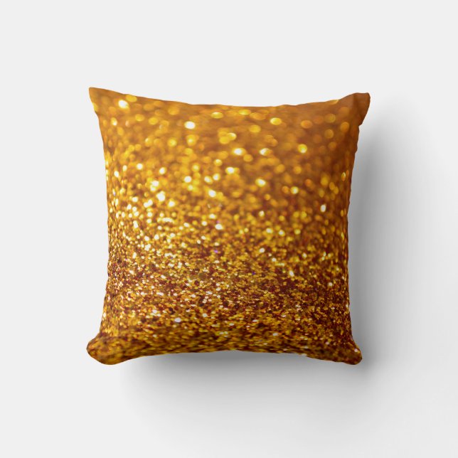 Glittrande Guld Glitter Mönster Kudde (Framsida)