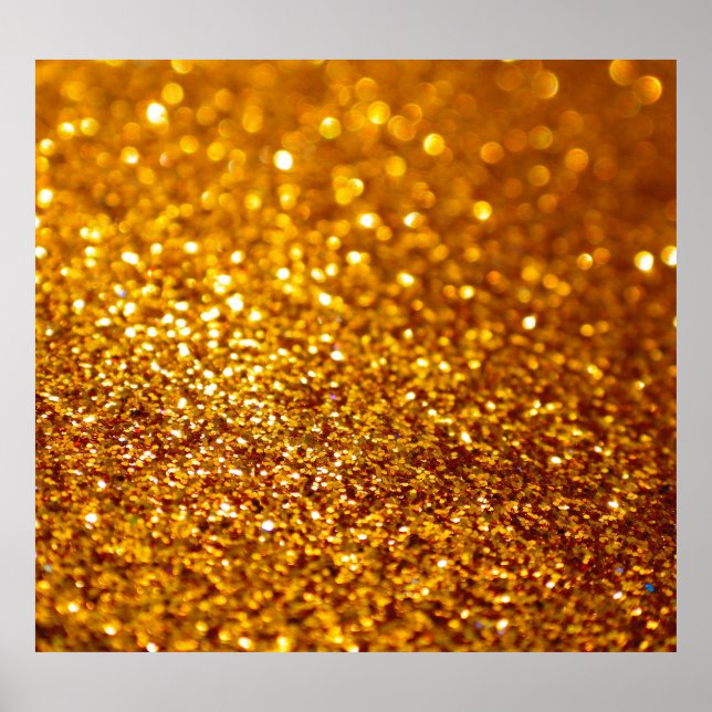 Glittrande Guld Glitter Mönster Poster (Framsidan)