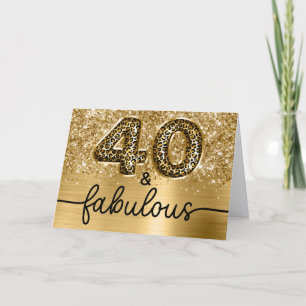 Glittrande Guld Leopard Glam 40 och Fantastisk Kort