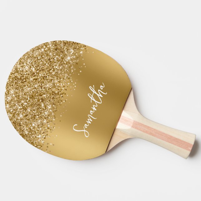 Glittrande Guld Ombre Suddig Namn Pingisracket (Sidan)