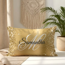 Glittrande Guld Satin Folie Monogram