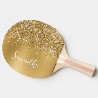 Glittrande Guld Suddig Namn Pingisracket