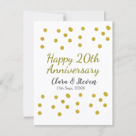 Glittrande gyllene prickar glad 20-årsjubileum för vykort