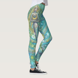 Glittrande Havfrus Fantasy Art Leggings