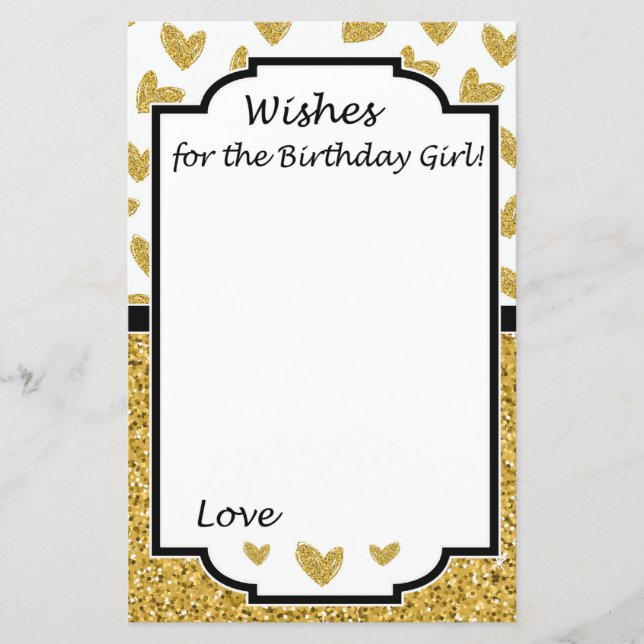 Glittrande hjärtans önskningar för födelsedagsflic (Framsida)