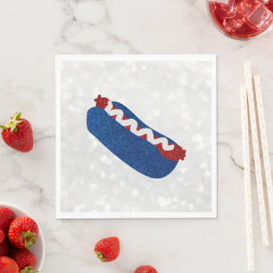 Glittrande Hot Dog 4 juli Pappersservett