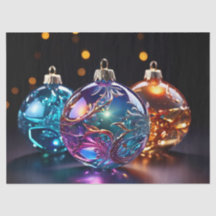 Glittrande julglasornament Dekoupagekonst