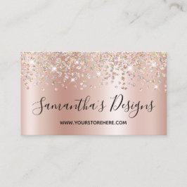Glittrande Konfetti Glitter Rosa Guld Gradient Visitkort