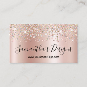 Glittrande Konfetti Glitter Rosa Guld Gradient Visitkort