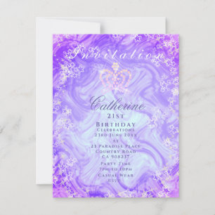 Glittrande Kron Gradient Lila Inbjudan