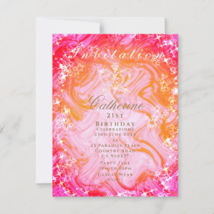Glittrande Kron Gradient Rosa Persika Inbjudan