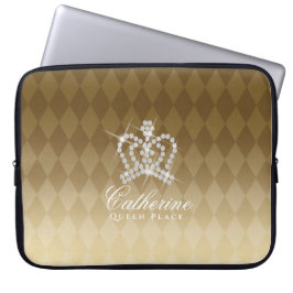 Glittrande Krona Guld Laptop Fodral