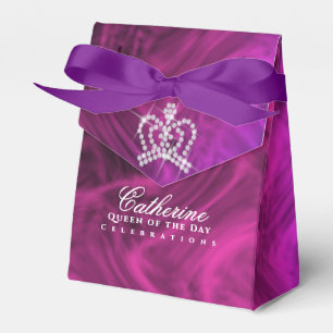 Glittrande Krona Luxury Magenta Presentaskar