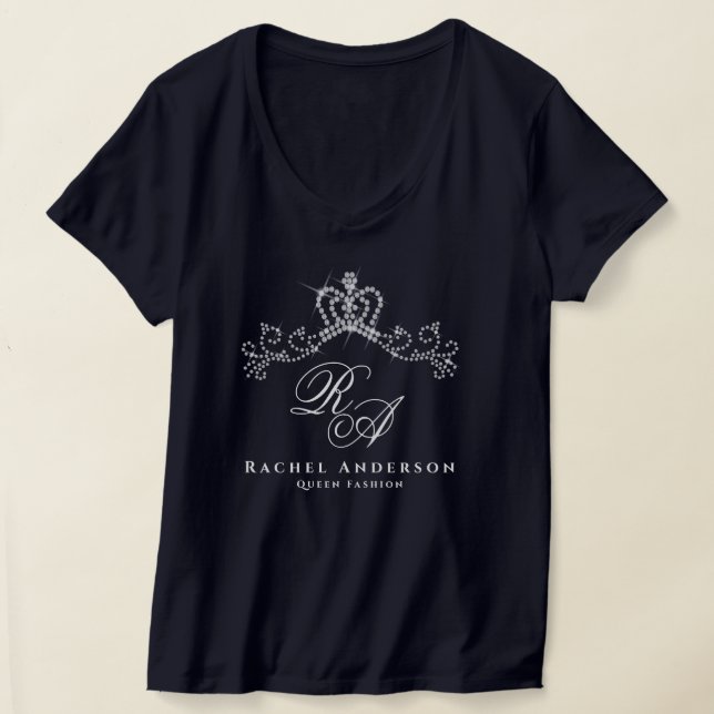 Glittrande Krona Monogram T Shirt (Laydown)