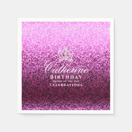 Glittrande Krona Vin Pappersservett