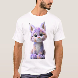 Glittrande Lila Kosmiska Lodjur Kille Killar T Shirt