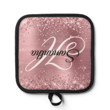 Glittrande Ljusrosa Folie Monogram
