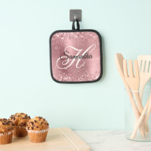 Glittrande Ljusrosa Folie Monogram