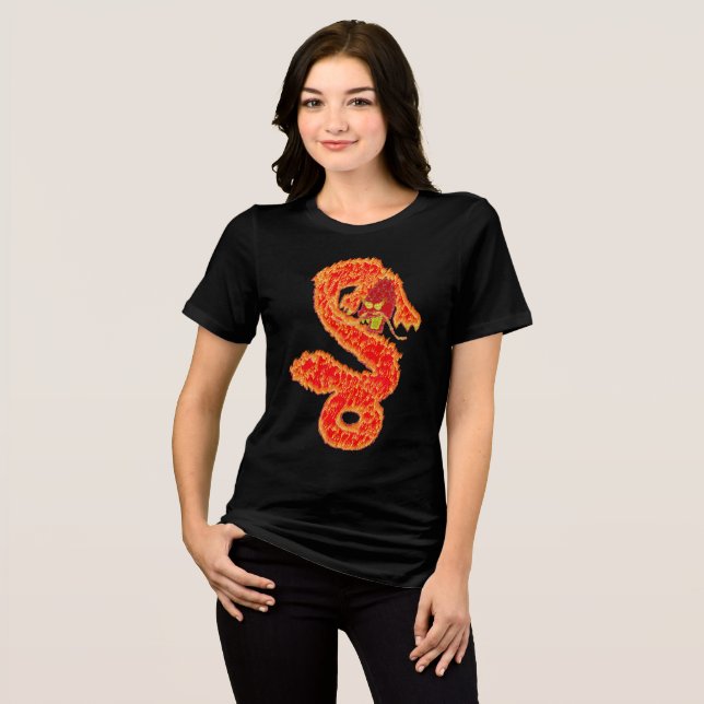 Glittrande Lunar Nyår av Drakens år T Shirt (Framsida Full)