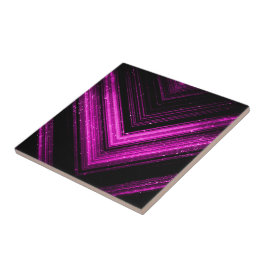 Glittrande metallisk varmröd magenta svart chevron kakelplatta