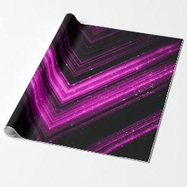 Glittrande metallisk varmröd magenta svart chevron presentpapper