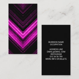 Glittrande metallisk varmröd magenta svart chevron visitkort