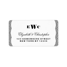 Glittrande Monogram Bröllop-adressetikett