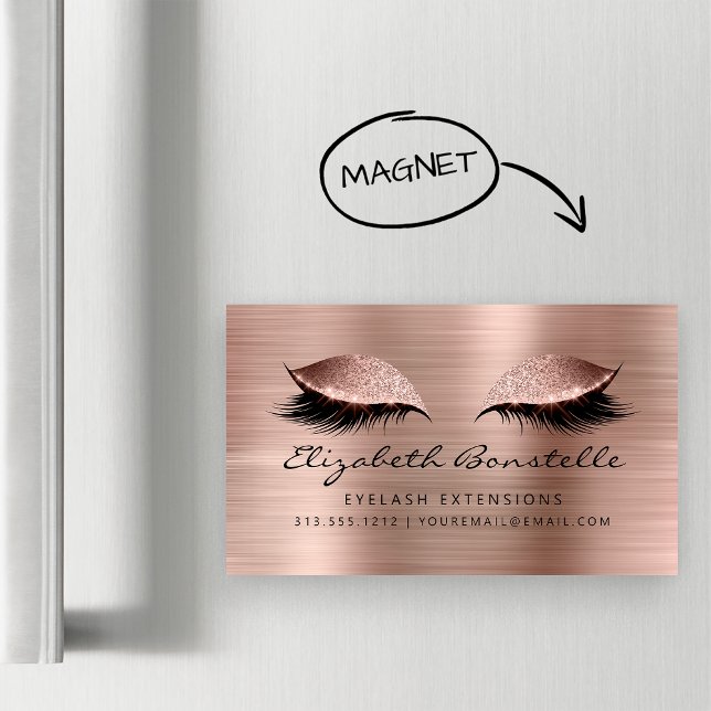 Glittrande ögon Metallisk estetiker Rosa guld svar Magnetiska Visitkort (Skapare uppladdad)