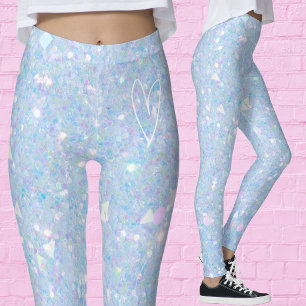 Glittrande Periwinkle Blå Glitter Kvinnliga Leggin Leggings