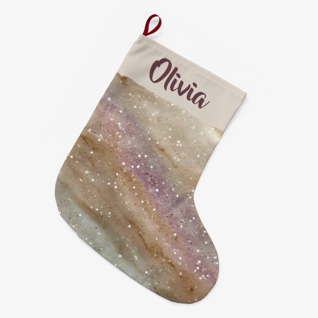 Glittrande personlig julstrumpa med namn (Framsidan (Hängande))