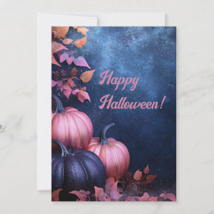 Glittrande Pumpa Halloween Välkomstkort Inbjudningar