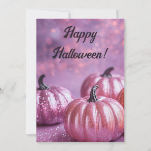 Glittrande Pumpa Halloween Välkomstkort Inbjudningar