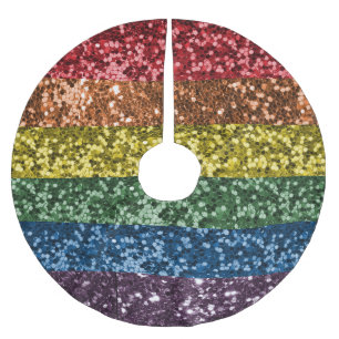 Glittrande regnbåge falskt glitter sequin glamour julgransmatta borstad polyester