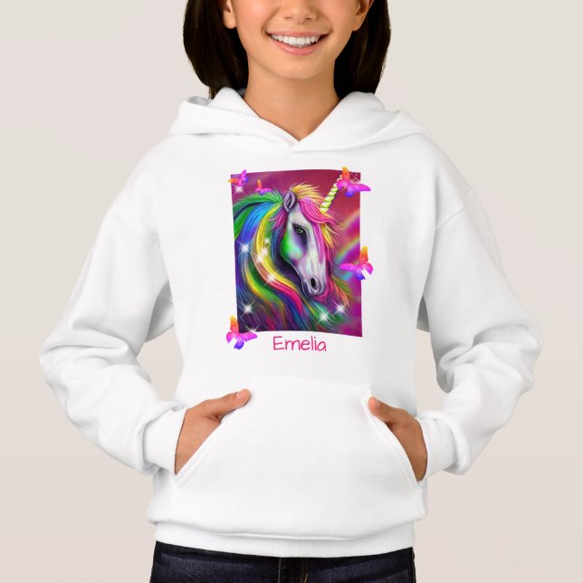 Glittrande regnbågsenhjärna t shirt (Framsida)