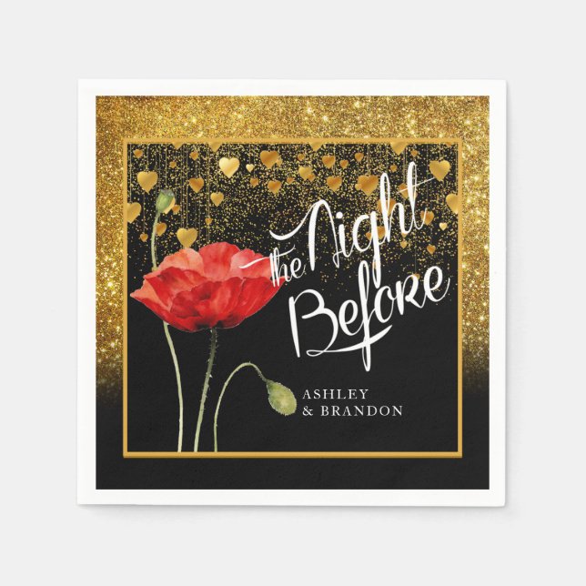 Glittrande Rehearsal Middag Servetter (Framsidan)