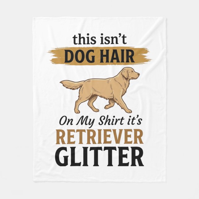 Glittrande Retriever Rolig Hundägare Vintage Desig Fleecefilt (Framsidan)
