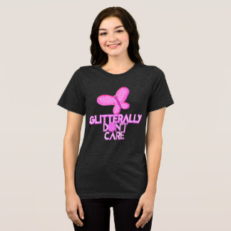Glittrande rosa fjäril bryr sig inte t shirt