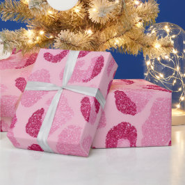 Glittrande rosa leopardmönster presentpapper