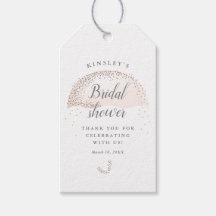 Glittrande rosa paraply bröllopsdusch tack