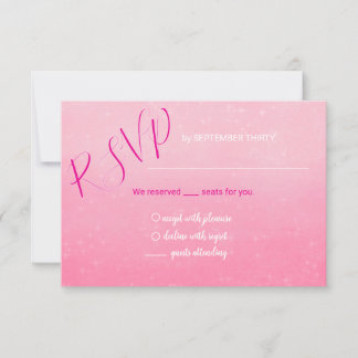 Glittrande Rosa Quinceñera RSVP-kort OSA Kort