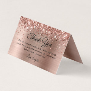 Glittrande Rose Gold 60-årsfödelsedags Tackkort Kort