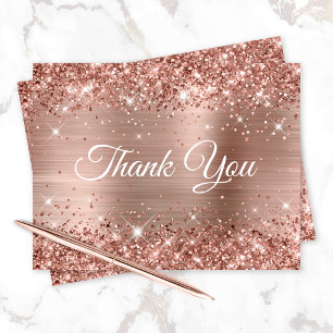 Glittrande Rose Gold Folie 40-årsdag Tack Kort