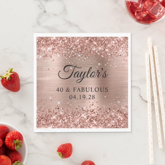 Glittrande Rose Gold Folie 40 & Fantastisk Pappersservett (Insitu)